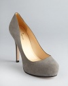 The perfect suede platform pumps from kate spade new york. Everyone needs a pair.