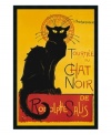 Created by Swiss artist Theophile Alexandre Steinlen at the turn of the century, this iconographic cat once presided over the chic cabarets of Paris. Elegantly framed with a black satin finish, the bold print adds haute bohemian charm to your kitchen, living room or patio.