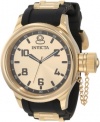 Invicta Men's 1438 Russian Diver Gold Dial Black Polyurethane Watch