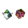 Vitrail Medium Tilted Cube Swarovski Austrian Crystal Earrings, 8mm