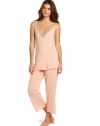 Midnight By Carole Hochman Women's Garden Sunset Capri Pajama, Tangerine, X-Large