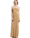 BCBGMAXAZRIA Women's Albaneth Long Strapless Dress, Gold Combo, Large