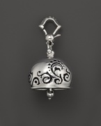 Inspired by Zen philosophy, this intricately detailed, blackened and polished sterling silver meditation bell from Paul Morelli jingles softly.