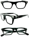 Wayfarer Geek-Chic designer fashion reading glasses for youthful men who read in style. Black 2.50