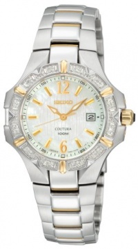 Seiko Women's SXDC34 Diamond Two-Tone Coutura White Dial Watch