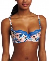 b.tempt'd by Wacoal Women's Double Drama Balconette Bra, Princess Blue/Rose Print, 36C