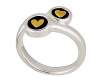 925 Sterling Silver Pandora Match Two Hearts with 18K Ring Size 8