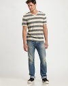 Rendered in lightweight cotton, this striped tee is perfect for warm weather outings.V-neckCottonHand washImported