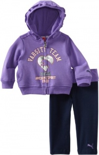 Puma - Kids Baby-Girls Infant Hoodie And Yoga Pant Set, Lilac Lodge Purple, 18