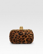 Lush leopard-print haircalf defines this diminutive bag, finished with the iconic skull clasp.Push-lock closure One inside zip pocket Leather lining 6W X 3½H X 2D Dyed haircalf Made in Italy Fur origin: Italy