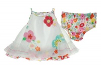 First Impressions Flower Sun Dress Bright White 6-9 Months