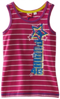 Puma - Kids Girls 7-16 Stripes Tank Top, Raspberry Rose, Large