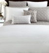 Hotel Collection Woven Pleat White 320T Cotton Full/Queen Duvet Cover