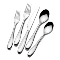 This stylish set includes eight, five-piece place settings plus one cold meat fork and one tablespoon.