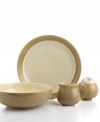 Create a warm and inviting table with sun-kissed Malibu Gold serveware. Hardy stoneware in basic shapes with a unique splattered glaze hosts casual fare with one-of-a-kind style.