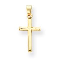 14k Polished Cross Pendant - Measures 17x11mm - JewelryWeb