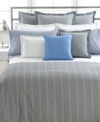 Add this luxurious Jermyn Street sham from Lauren Ralph Lauren to your bed, featuring chic white and grey stripes. 1 1/2 tailored rim; center split back closure. (Clearance)