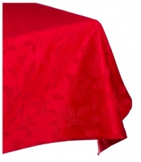 Lenox Holly Damask 60-by-84-Inch Tablecloth, Red