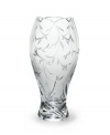 A delicate, etched vine motif and a scalloped rim infuses your décor with gentle sophistication.