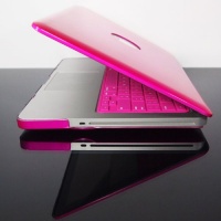 TopCase Metallic Solid Hard Case for Macbook Pro 13-Inch A1278 with TopCase Mouse Pad - Hot Pink