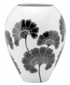 Artist Florence Broadhurt's timeless Japanese Floral print is revived for modern homes in this graphic black-and-white vase from kate spade new york.