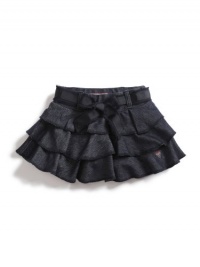 GUESS Knit Tiered Denim Skirt, INDIGO (18M)