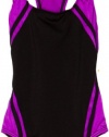 Speedo Girls 7-16 Sport Splice Solid Swimsuit