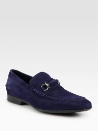 Crafted from supple suede form Italy, this stylish slip-on has a keeper ornament and rubber sole.Suede upperLeather liningPadded insoleRubber soleMade in Italy