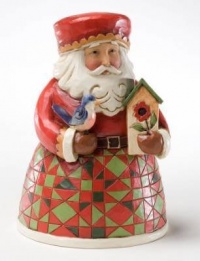 Jim Shore Heartwood Creek from Enesco Santa with Bird Christmas Figurine 4.75 IN