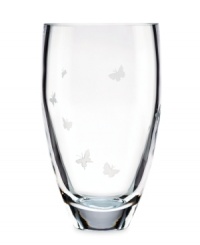 Play up the fun in any room with the whimsically etched Pleasant Hill Bouquet vase from kate spade new york. Pretty butterflies flit across thick, luminous glass, suffusing your home with modern elegance.