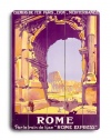 Arte House Wooden Sign, Rome Express Travel Poster