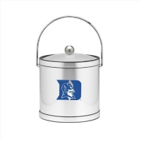 NCAA Duke Blue Devils Brushed Chrome Mylar Ice Bucket with Acrylic Cover, 3-Quart