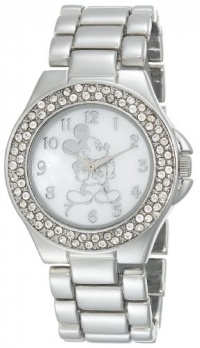 Disney Women's MK2055 Mickey Mouse Mother-of-Pearl Dial Silver-Tone Bracelet Watch