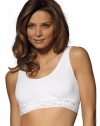 Bali Women's Comfort Revolution Seamless Crop Top Bra, White, Medium