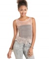 American Rag's casual tank is embellished with a scalloped hem. Pair it with light wash jeans for a care-free ensemble.