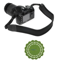 GTMax Black Anti-Slip Neoprene Camera shoulder/Neck Strap Belt + Cup Pad for Canon SX50 HS, SX500 IS, G15, 6D, XT XTi XS XSi T1i T2i T3i T3 T4i; Nikon P520 L820 D5200 D3200 D5100 D800 D4; Pentax Q10, X-5 and Sony Fuji Olympus Panasonic SLR Cameras