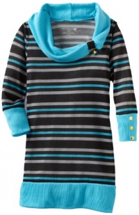 One Step Up Girls 7-16 Stripe Cowl Neck Dress, Aqua Crest, Medium