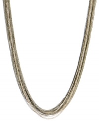 Mix and matchable style. Kenneth Cole New York's multi-tone necklace complements many different looks and features long strands of super-fine chains in a range of metallics. Crafted in mixed metal. Chains are arranged so they do not tangle easily. Approximate length: 36 inches + 3-inch extender.