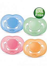 Philips AVENT BPA Free Contemporary Freeflow Pacifier, 0-6 Months, 2-Pack, Colors and Designs May Vary