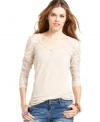 The classic henley gets a femme makeover with this lace-lovin' style from American Rag!