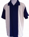 Mens Retro Classic Bowling Shirt Panel L XL XXL 3XL