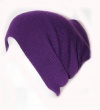 Ribbed Beanie Hat Slouch Style Skull Cap Ski Hat Purple