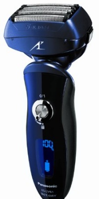 Panasonic ES-LV61-A Men's 5-Blade (Arc 5) Wet/Dry Rechargeable Electric Shaver with Nanotech Blades, Blue