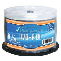 Optical Quantum 8X 8.5GB DVD+R Double Layer Blank Disc White Inkjet Hub Printable, 50 pcs