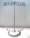 Antique Silver Color 24 Hooks Rotating Necklace Holder Jewelry Organizer Display Stand