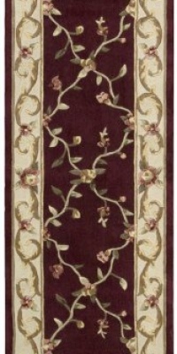 Nourison Citi Limits Burgundy Floral Trellis 3.6-Feet by 5.6-Feet Polyacrylic Area Rug