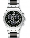 Swatch Men's YCS485G Quartz Chronograph Stainless Steel Black Dial Watch