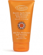 After Sun Moisturizer Self Tanning. A replenishing and soothing moisturizer for the body that helps intensify, accent and extend a tan while promoting an even deeper golden tone. 5.3 oz. 