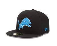 NFL Detroit Lions Black and Team Color 59Fifty Fitted Cap