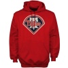 MLB Majestic Philadelphia Phillies Red Cooperstown Felt Tek Patch Hoodie Sweatshirt